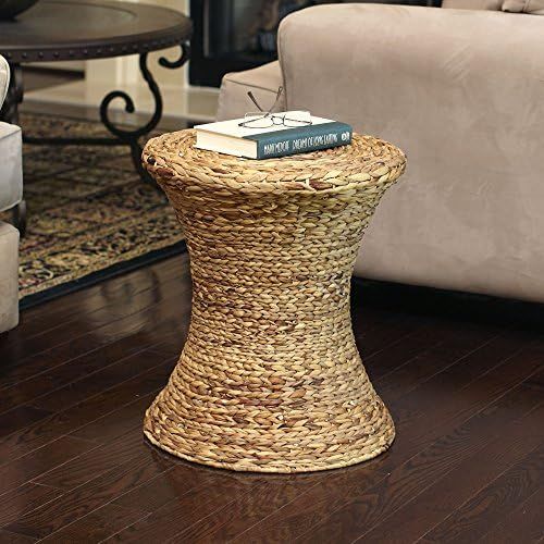 Household Essentials Hourglass Water Hyacinth Wicker Table | Amazon (US)