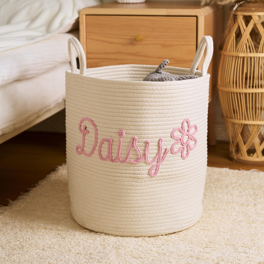 Custom Laundry Basket Custom Name Basket for Kids/pet, Toy Basket, Newborn Gift, Gifts for Baby S... | Etsy (US)