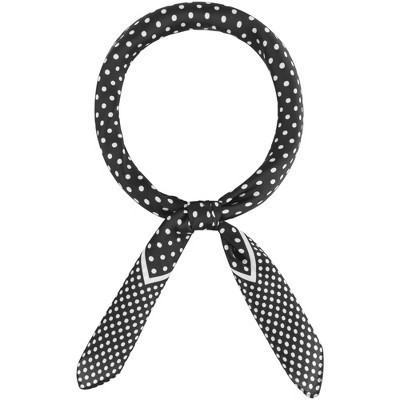 INSPIRE CHIC Women's Polka Dots Square Retro Silky Head Wrap Bandanas Neck Scarves 70*70cm/27.6*27.6inch(L*W) Black polka dots | Target