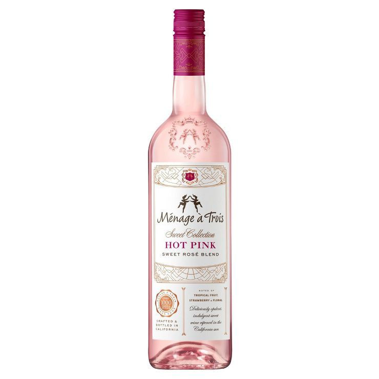 Ménage à Trois Sweet Collection Hot Pink Rose Wine - 750ml Bottle | Target