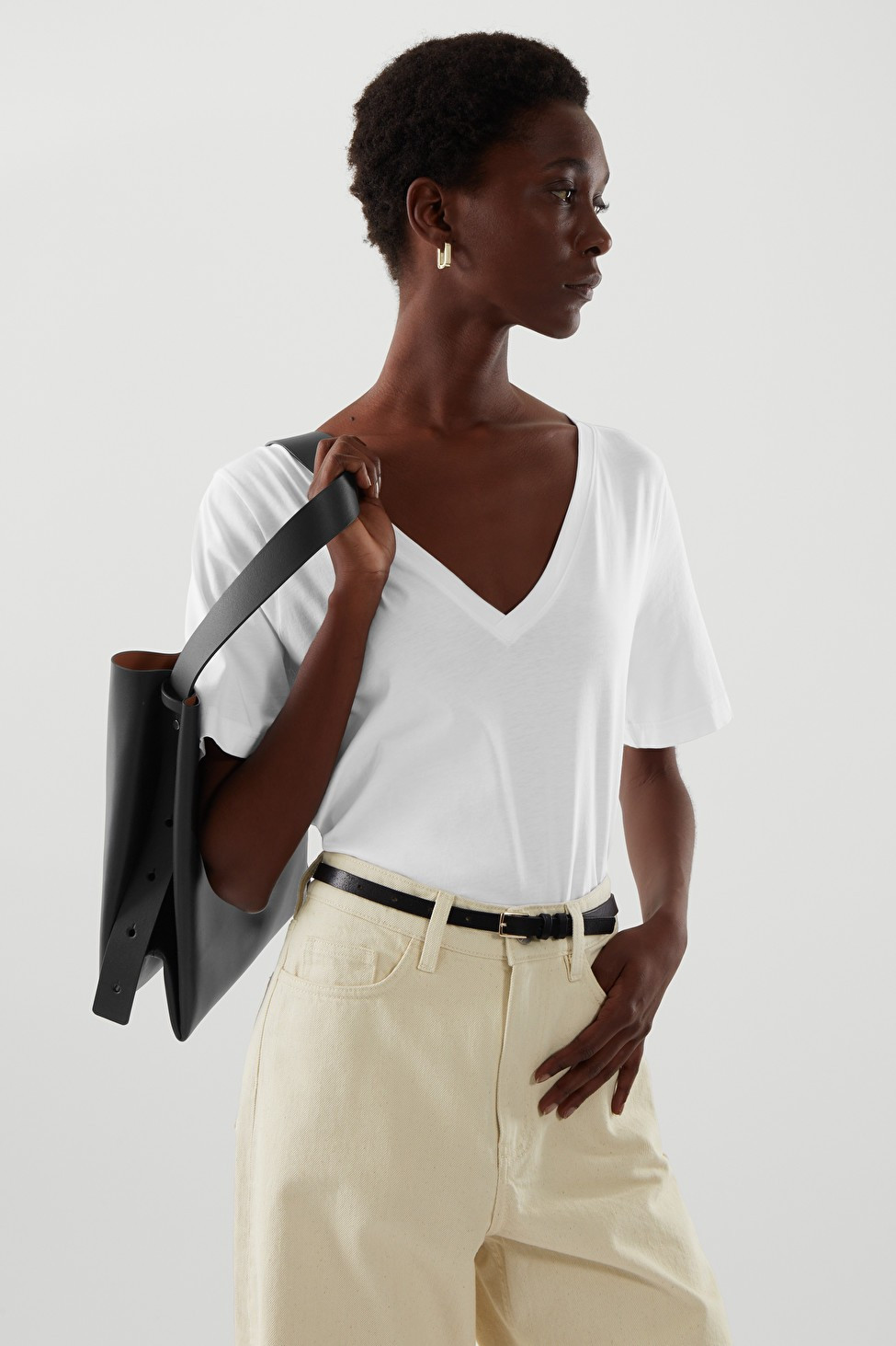 V-NECK T-SHIRT - White - COS LV | COS (US)