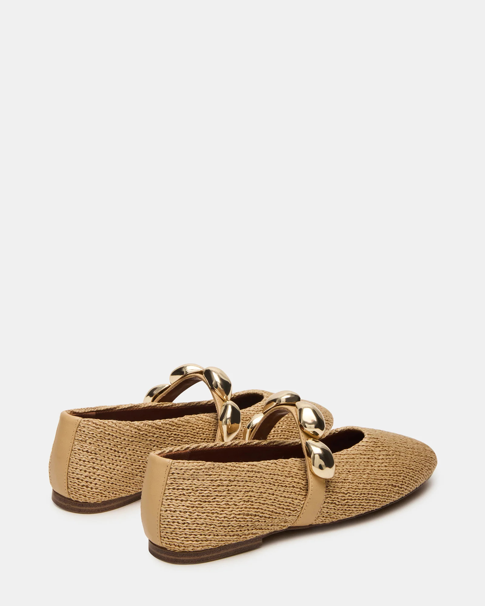 POPPIN Natural Raffia Mary Jane Ballet Women's Flat | Steve Madden (US)