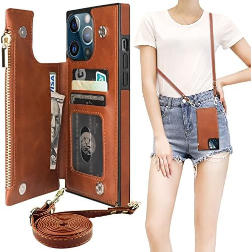 Bocasal Crossbody Wallet Case for iPhone 13 Pro Max with RFID Blocking Card Slot Holder, Magnetic... | Amazon (US)