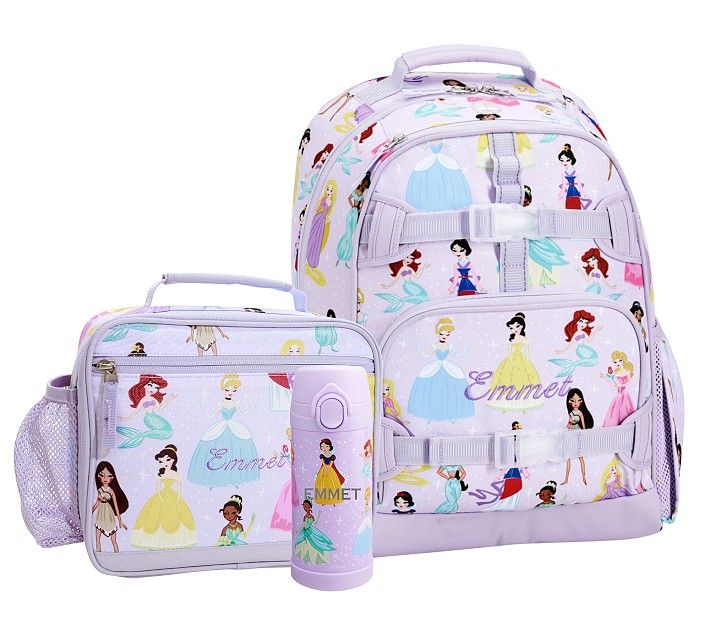 Mackenzie Lavender Disney Princess Backpack & Lunch Bundle, Set Of 3 | Pottery Barn Kids