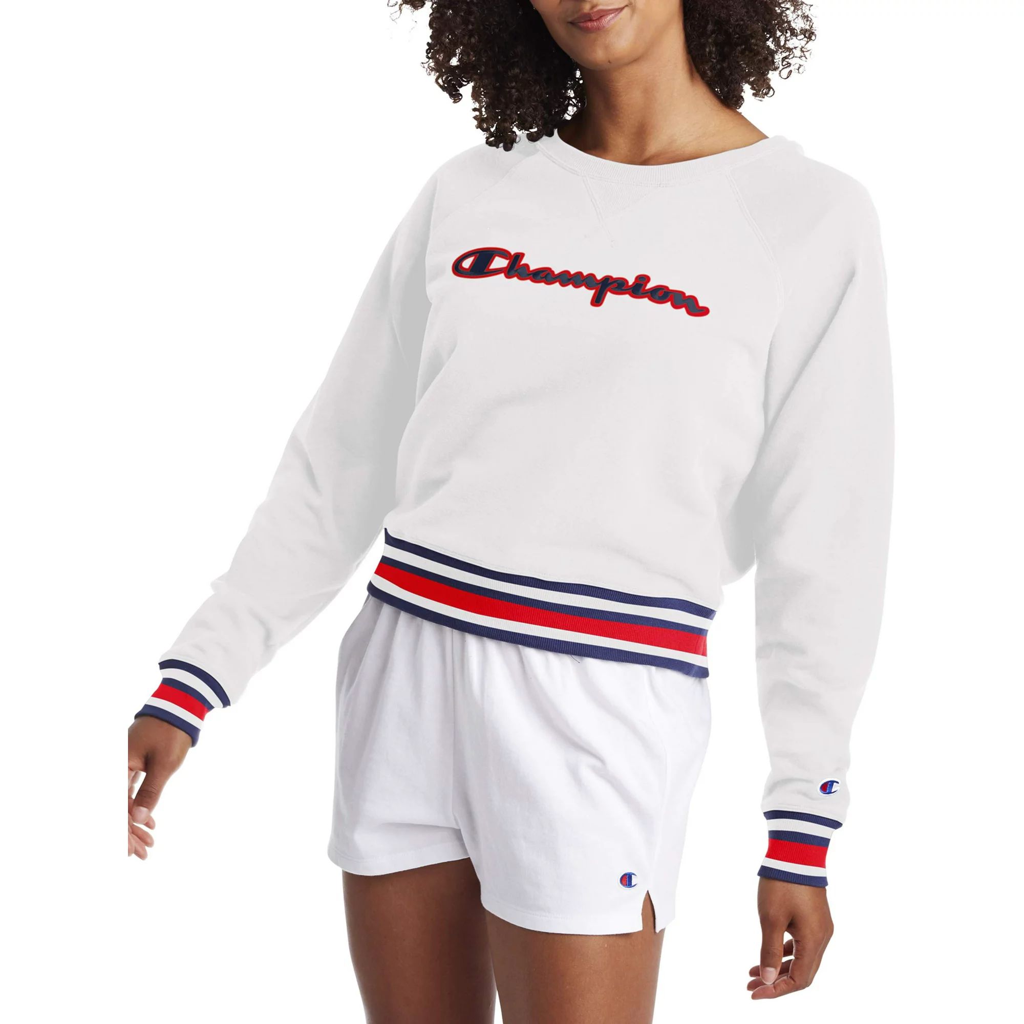 Ribbed crewneck with V-notch detail; pullover styling | Walmart (US)