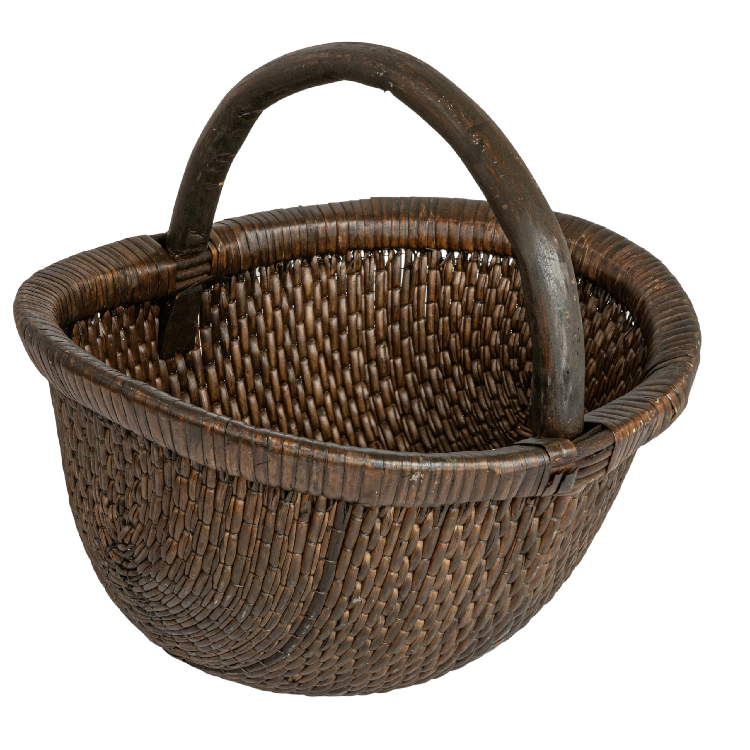 Creative Co-Op Antique Finish Hand-Woven Wicker Basket, Brown | Amazon (US)