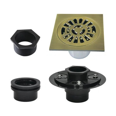 Kingston Brass Watercourse 4-Inch Square Brass Shower Drain | Wayfair North America