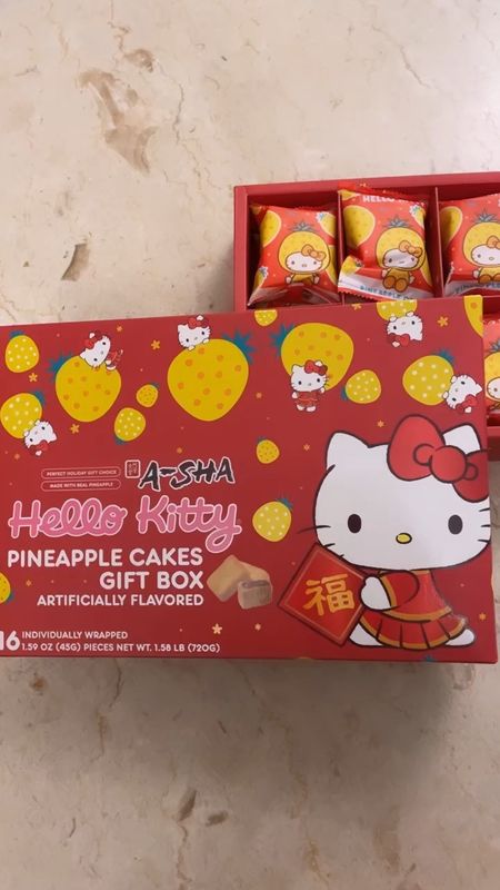 Review: These A-SHA Hello Kitty Pineapple cakes are not bad (yesterday the first one I ate was cold since it was sitting in our building's package room). It tasted better today since it's adjusted to room temp.

They're not as buttery or crumbly as my favorite Taiwanese pineapple cakes by ChiaTe which are my favorite.

Product of Taiwan. 

Price may vary by Target location and in stores. 

Lunar New Year limited item.

#LTKSeasonal #LTKfindsunder50