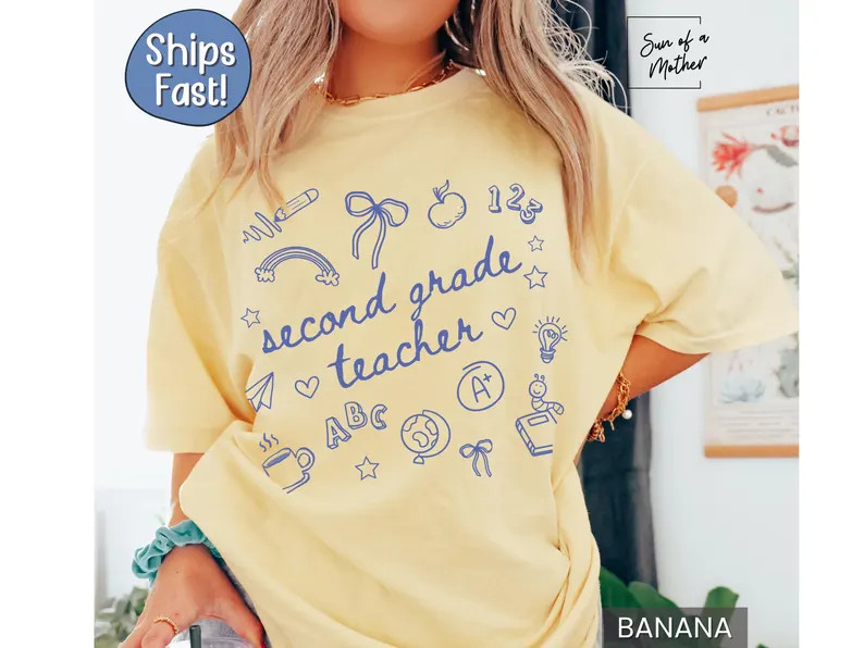 Second Grade Teacher Shirt Comfort Colors 2nd Grade Teacher Appreciation Gift Second Grade Team S... | Etsy (US)