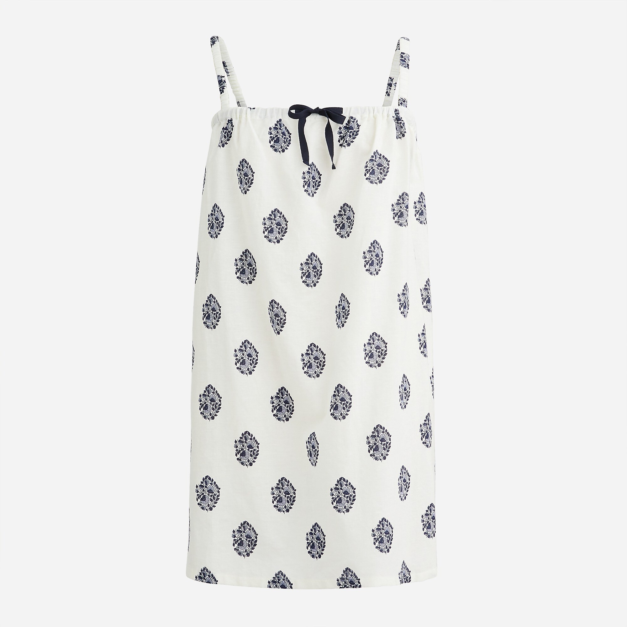 Cotton-linen scrunchie sleep dress in gathered floral block print | J. Crew US