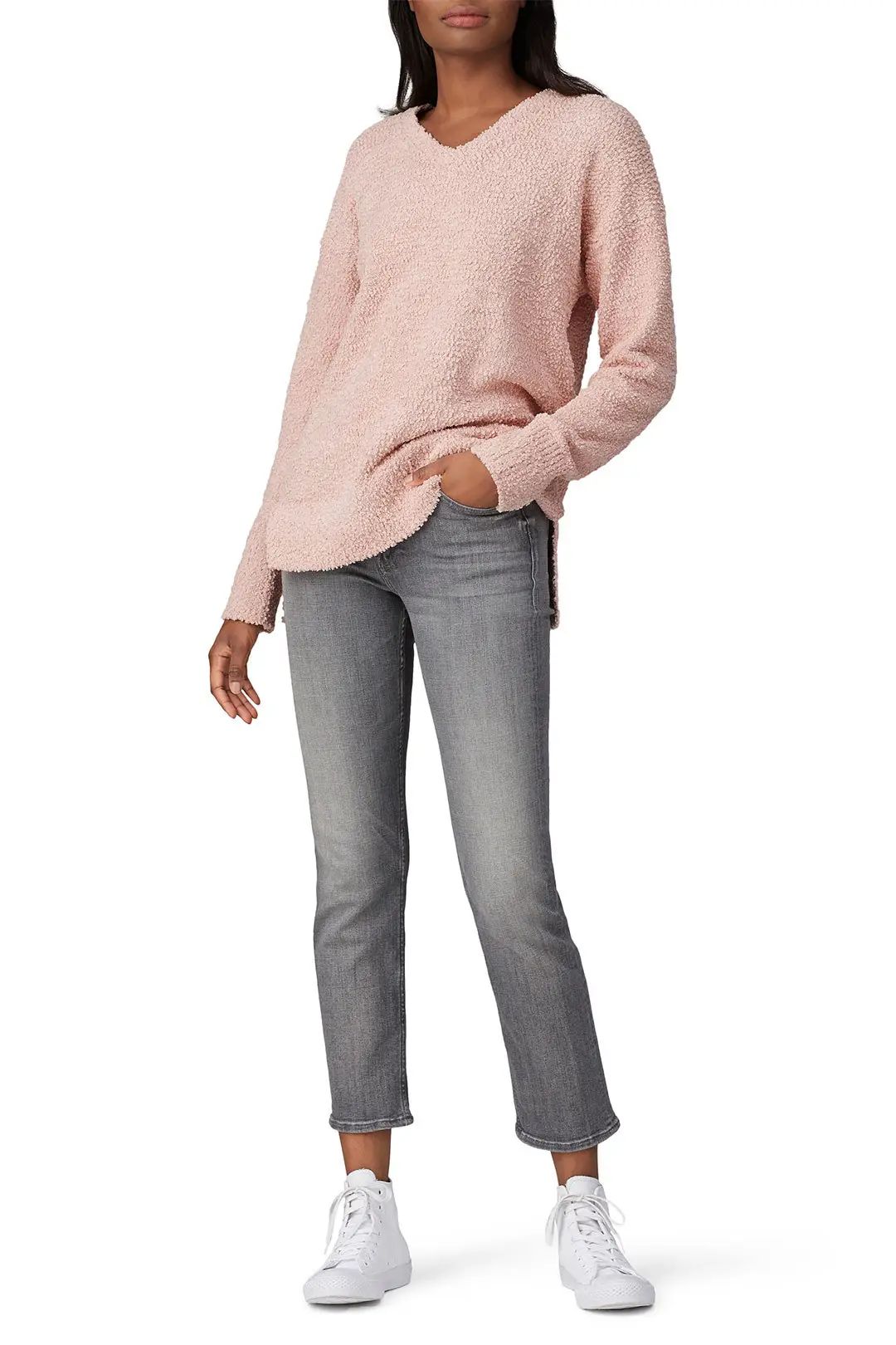 Sanctuary V-Neck Teddy Sweater | Rent The Runway