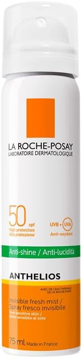 La Roche-Posay Anthelios Invisible Fresh Mist Sunscreen SPF50, Anti-Shine Spray For Oily Skin, Br... | Amazon (UK)