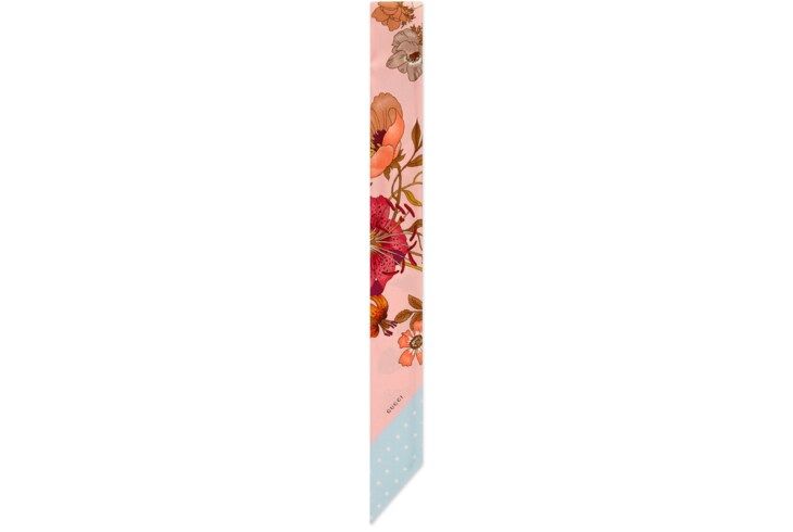 Silk neck bow with Flora print | Gucci (US)