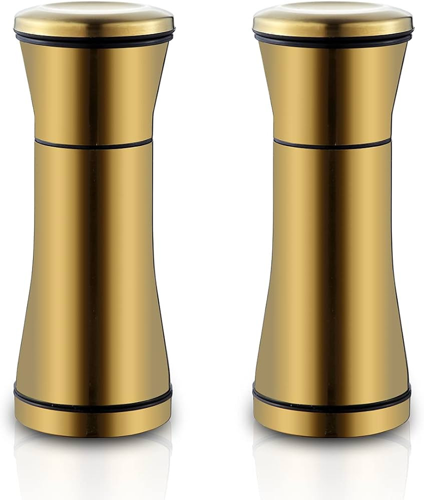 Kyraton Gold Salt and Pepper Shakers, Titanium Plating Stainless Steel Salt and Pepper Grinders R... | Amazon (US)