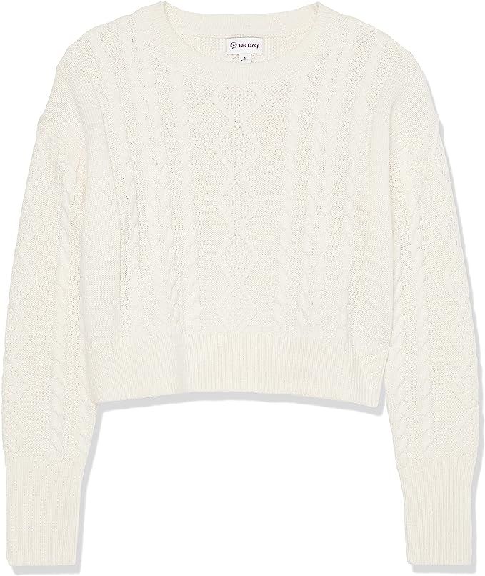 The Drop Women's Waylon Cropped Cable Sweater | Amazon (US)