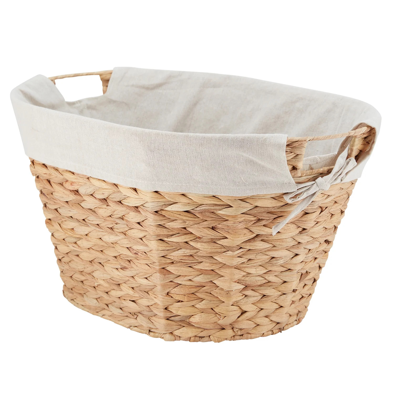 Better Home & Gardens, Braided Water Hyacinth, Laundry Basket, Natural, Hand Woven, Handles | Walmart (US)