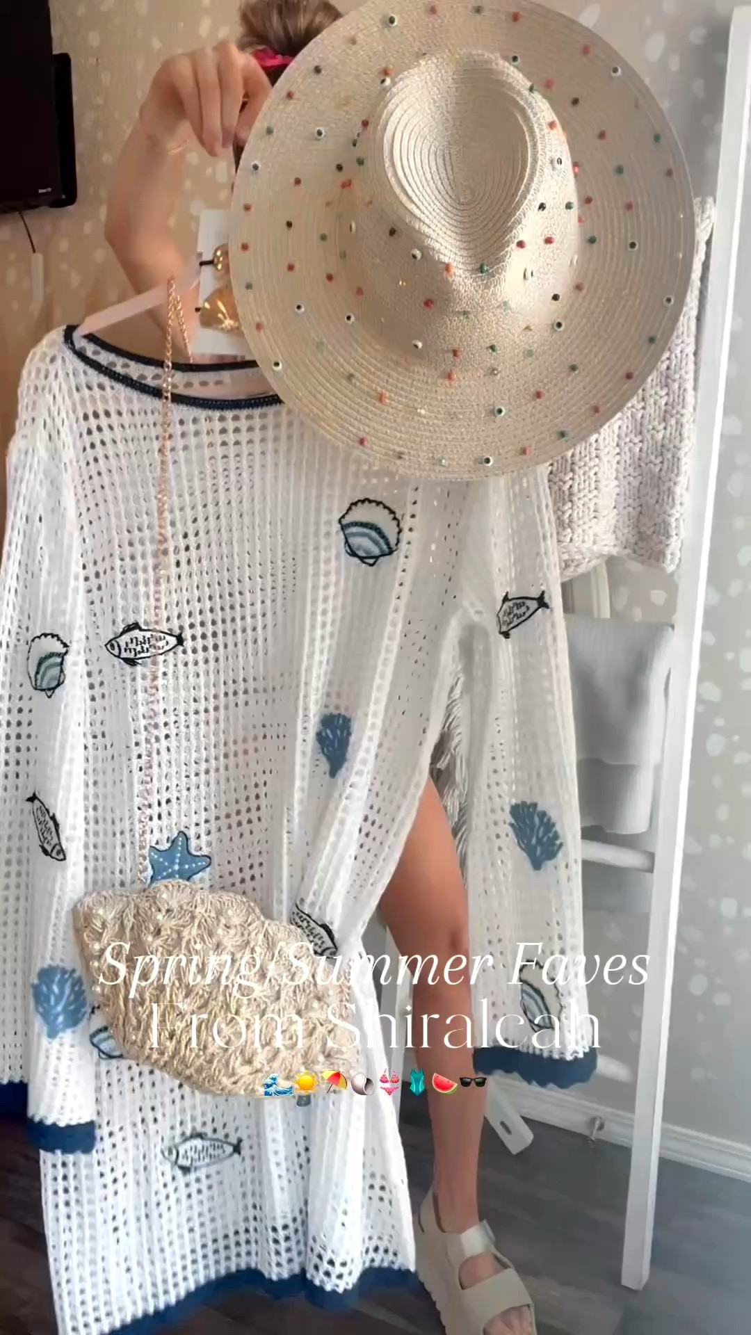 Swim suit cover up, crochet, pony tail cuffs, pearl crossbody bag, and beaded sun hat! 

#LTKSwim #LTKSeasonal