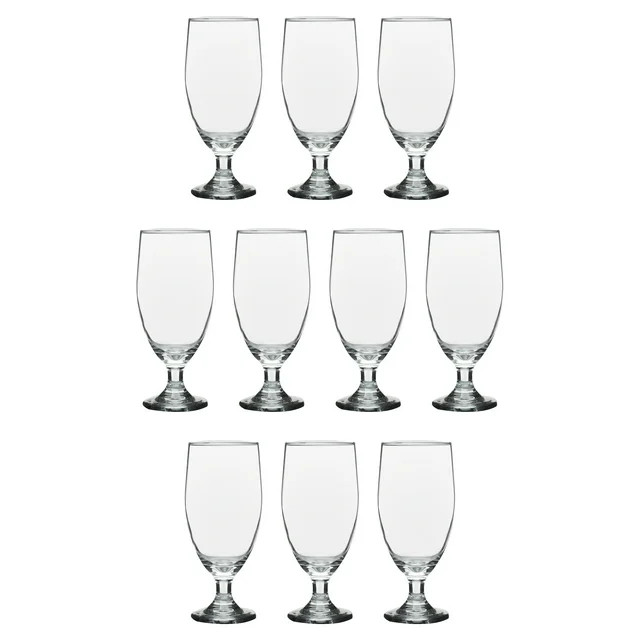 Large Water Goblet Glasses by Toscana, 20 Oz Set of 10, Large Iced Tea Stemmed Footed Glass Glass... | Walmart (US)
