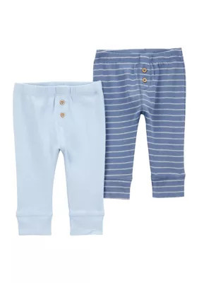 Carter's Baby Boys Cotton Pants - 2 Pack, Newborn | Belk