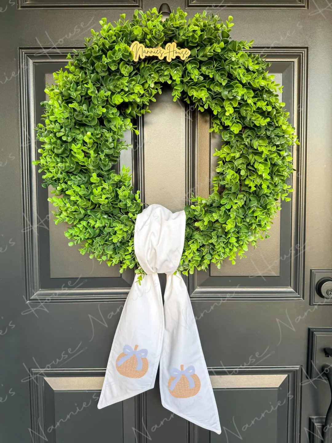 Fall Wreath Sash // Wreath Decor // Customizable // Grandmillenial // Halloween // Thanksgiving /... | Etsy (US)