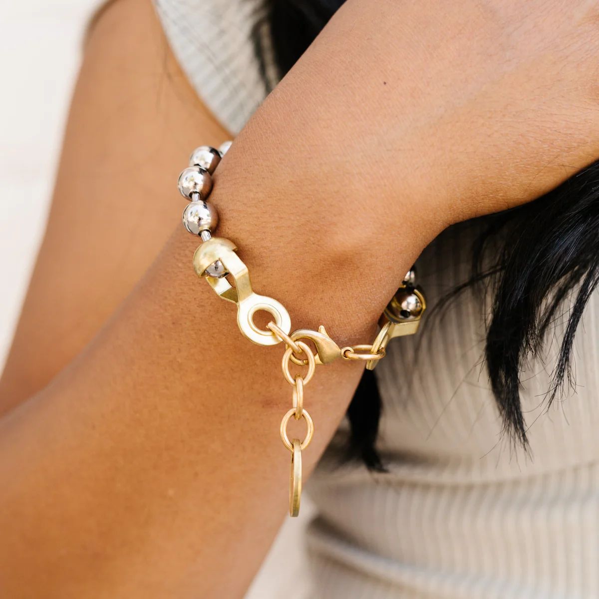 BALL & CHAIN Bracelet | Twisted Silver
