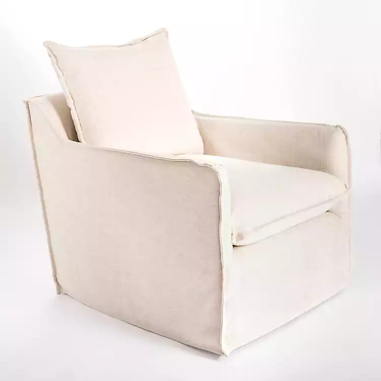Celine Cream Swivel Down Armchair | Kirkland's Home