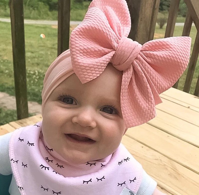 U CHOOSE BIG Nylon Head wrap, Navy Blue Taupe Pink Bow Headband. Baby girl, newborn , Headwrap tu... | Etsy (US)
