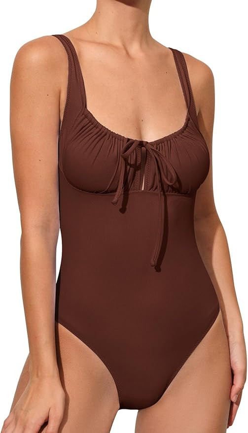 BERLOOK Womens One Piece Swimsuits Floral Push Up Bathing Suit Sexy Tie Slimming Swimsuits for Wo... | Amazon (US)