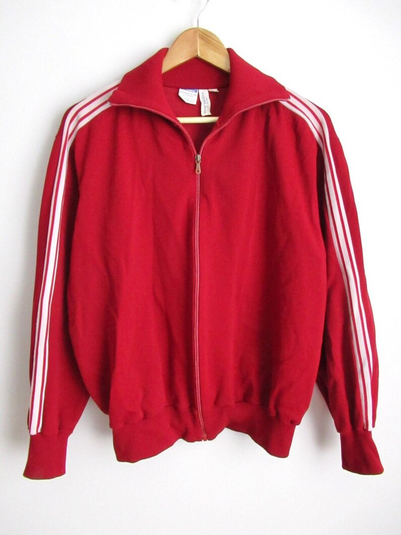 60s Vintage adidas Mens Full Zip Track Jacket Made in Yugoslavia Red White Size 6 (fits like Men'... | Etsy (CAD)