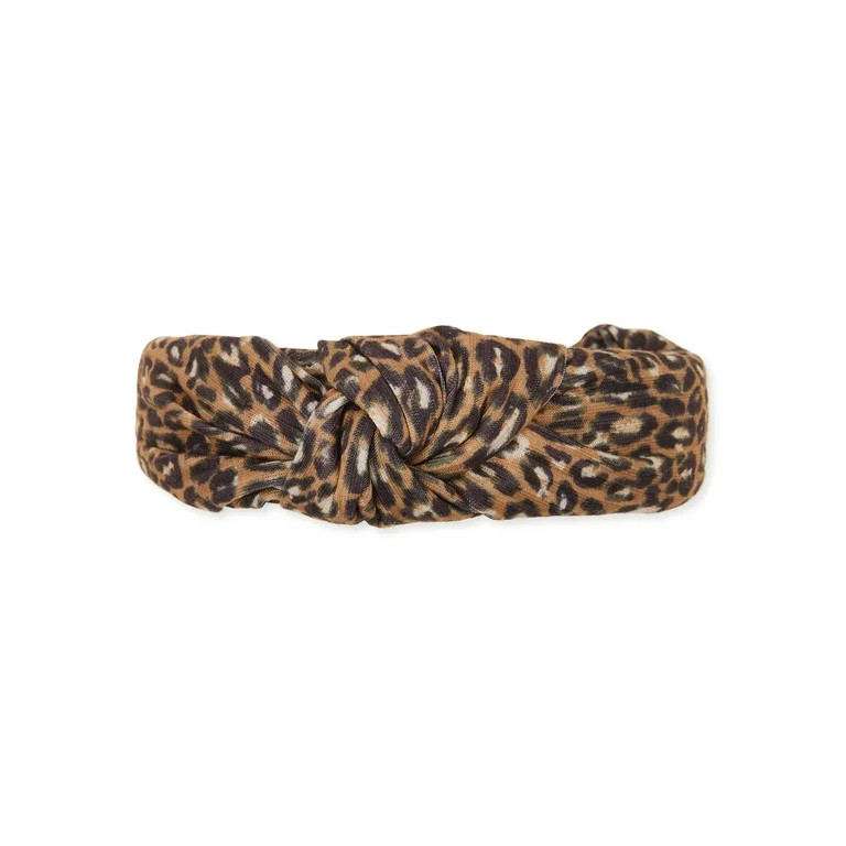 Time and Tru Women's Top Knot Headband, Leopard | Walmart (US)