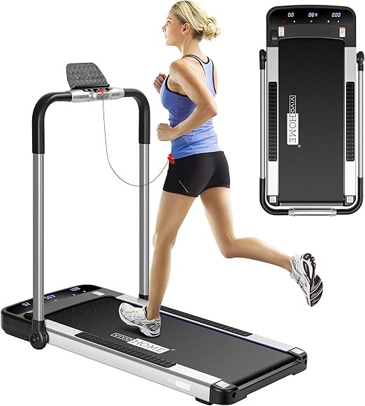 VIVOHOME 2 in 1 Under Desk Electric Folding Treadmill 2.25HP with APP, Watch Remote Control, LED ... | Amazon (US)