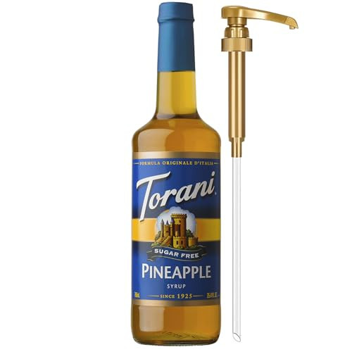 Torani Sugar Free Syrup, Pineapple Flavored Syrup for Drinks, Zero Calorie, Glass Bottle with Pump Included, 25.4 Fl Oz | Amazon (US)