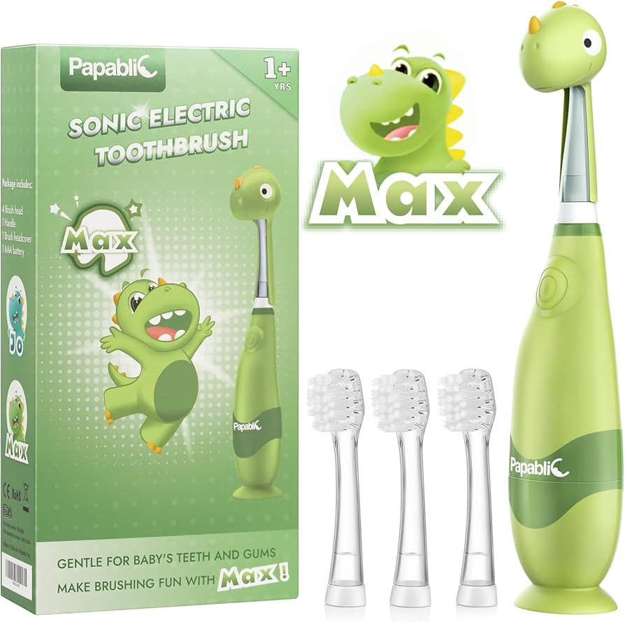 Papablic Toddler Sonic Electric Toothbrush Kids for Ages 1-3 Years, Baby Electric Toothbrush with... | Amazon (US)