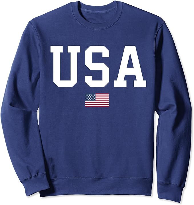 USA T Shirt Women Men Patriotic American Flag July 4th Sweatshirt | Amazon (US)