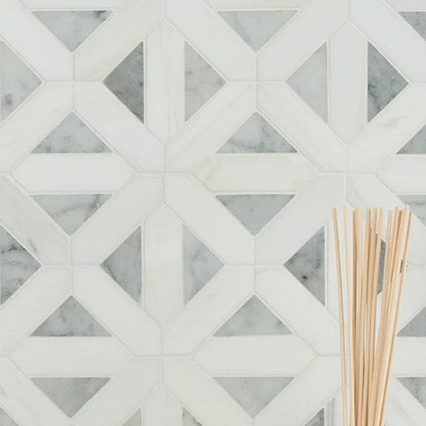 Bianco Dolomite 12" x 12" Marble Grid Mosaic Wall & Floor Tile | Wayfair North America