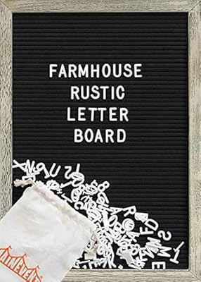 Felt Letter Board with 12x17 Inch Rustic Wood Frame, Script Words, Precut Letters, Picture Hanger... | Amazon (US)