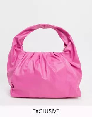 Glamorous Exclusive slouchy ruched tote bag in pink | ASOS (Global)