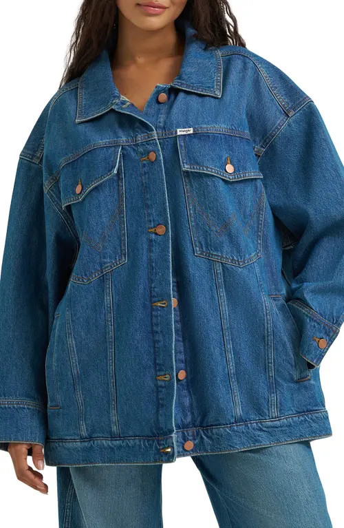 Wrangler Mega Denim Trucker Jacket in Ace at Nordstrom, Size Large | Nordstrom