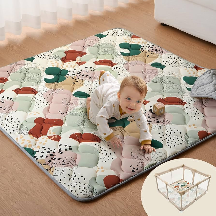 Blissful Diary Baby Play Mats for Floor, 50x50 Inch Crawling Mat for Playpen, Thick Padding Foam ... | Amazon (US)