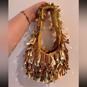 TJ Maxx Marshall's viral gold hand beaded sequin shoulder bag bead bag | Poshmark