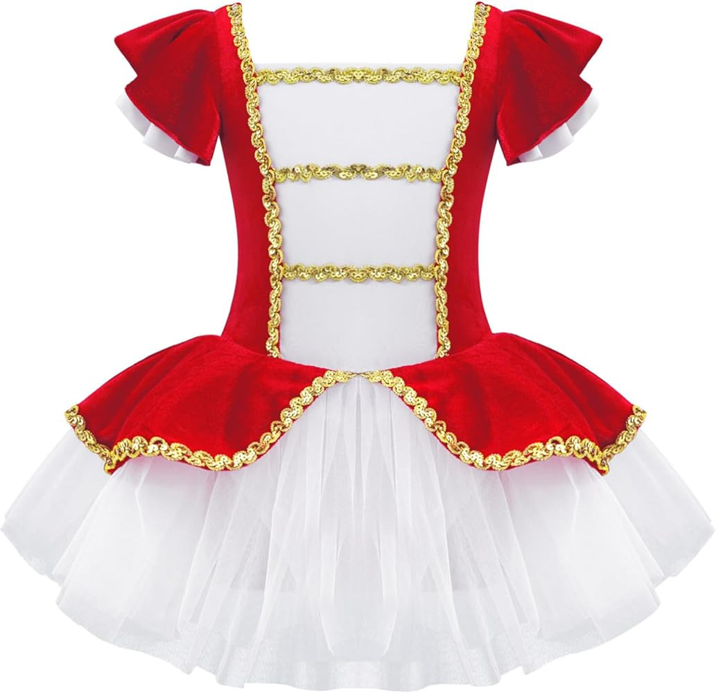 Kids Girls Ballet Dance Leotard Dress Fairytale Theme Party Ringmaster Mesh Tutu Skirt Performanc... | Amazon (US)