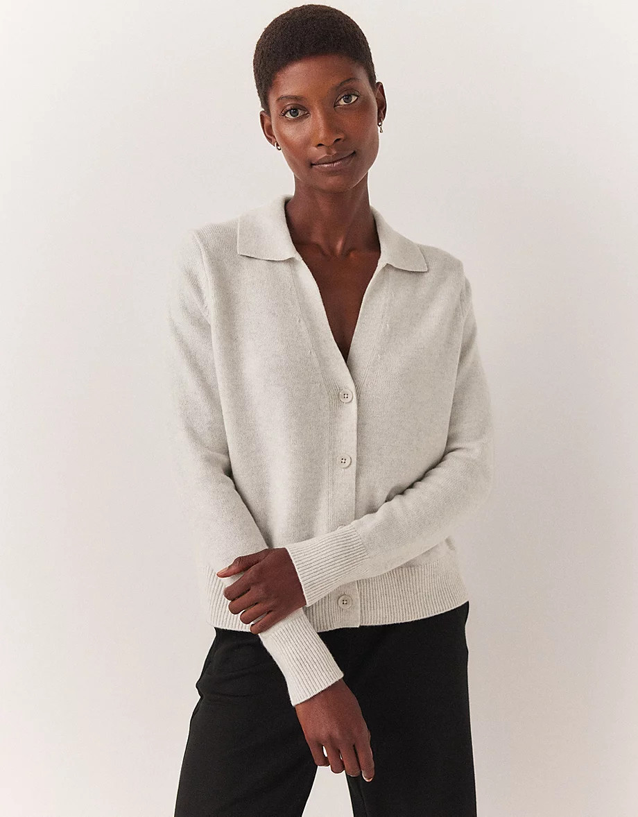 Collared Cardigan with Cashmere | The White Company (UK)