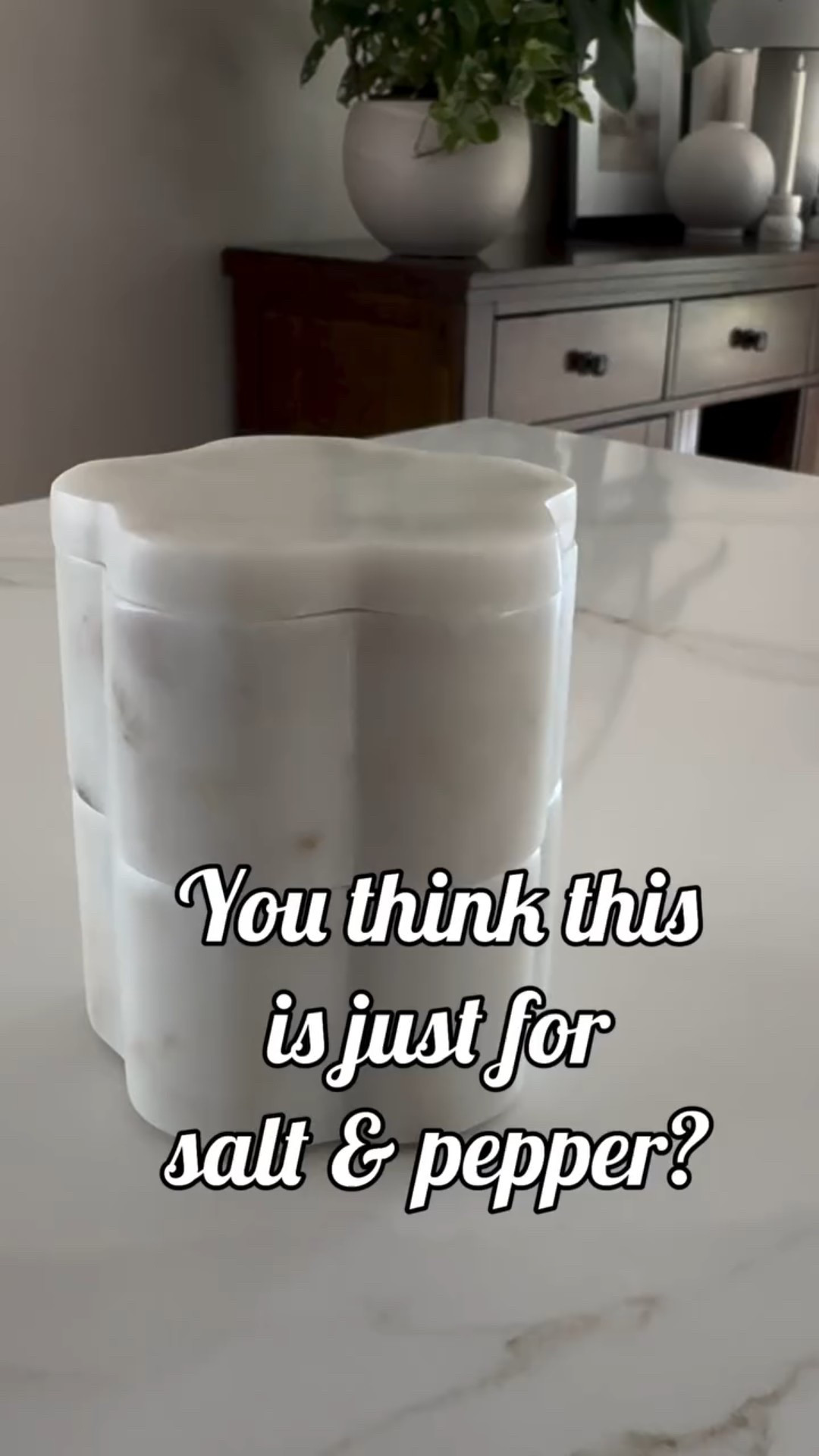 Not just salt & pepper… this marble beauty does it all!
Elegant, sculptural, and secretly functional — use it for cotton pads, jewelry, sweet treats, or even hair clips. Style meets purpose, every single day.

It’s the decorative piece you didn’t know you needed.

Save this for your next home find and drop a 🖤 if you love multi-use pieces!

home decor 
budget decorating 
budget friendly 
decor affordable 
decor home solutions 
transitional home 

#amazonfinds