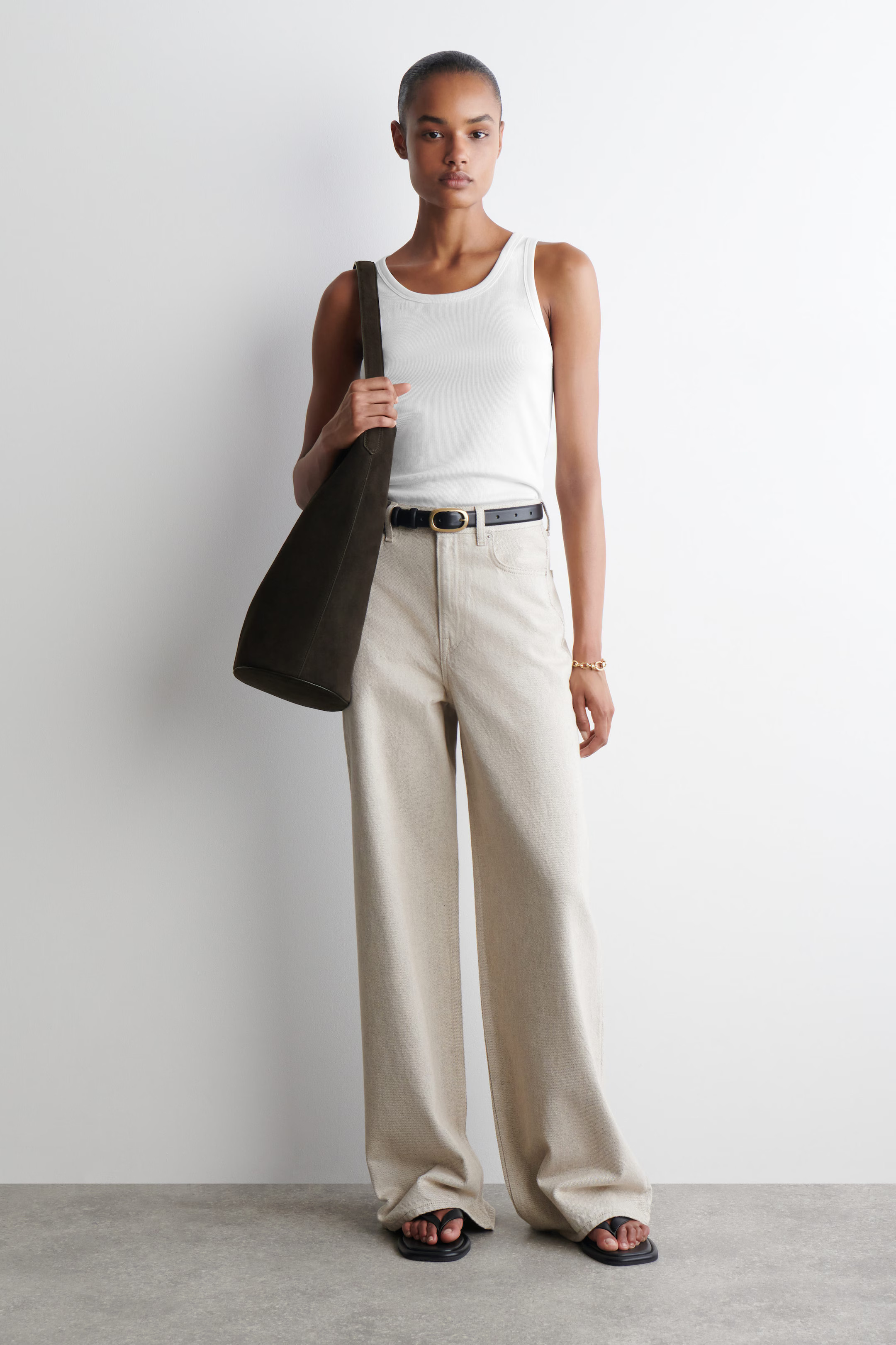 DIAL WIDE-LEG JEANS - LIGHT BEIGE | COS | COS UK