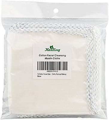 Karlling 10 Cotton Facial Cleansing Muslin Cloths Makeup Remover Wipes | Amazon (US)