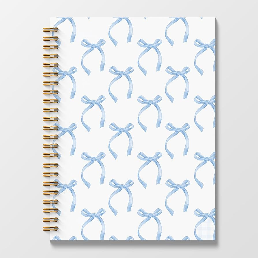 Blue Coquette Bow Spiral Journal Notebook 5.5x8.3, Preppy Spiral Journal Notebooks for School, Co... | Amazon (US)