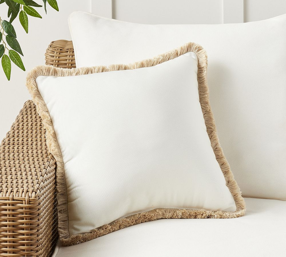 Sunbrella® Solid Fringe Outdoor Pillow | Pottery Barn (US)