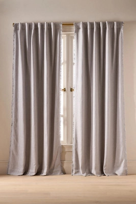 Luxe Linen Blend Woven Blackout Curtain | Anthropologie (US)