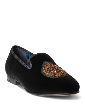Polo Ralph Lauren Men's Paxton Crest Velvet Slipper  | Bloomingdale's NEW & NOW Wedding Season Me... | Bloomingdale's (US)