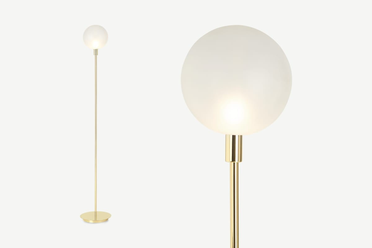 Boll Floor Lamp, Brass & Frosted Glass | MADE.COM (UK)